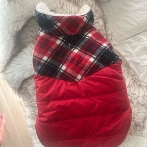Red Plaid Doggy Coat Medium